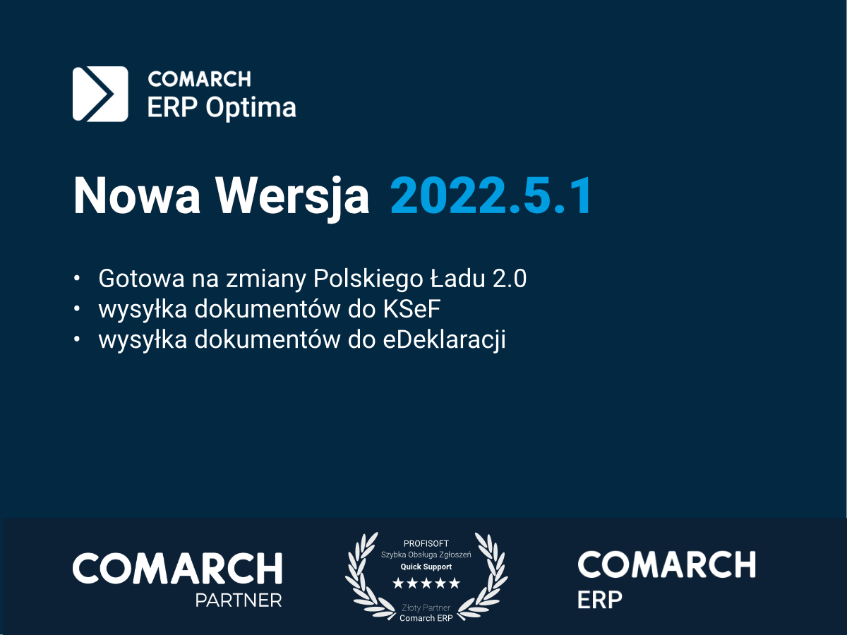 Zapytaj o aktualizację Comarch ERP Optima 2022.5