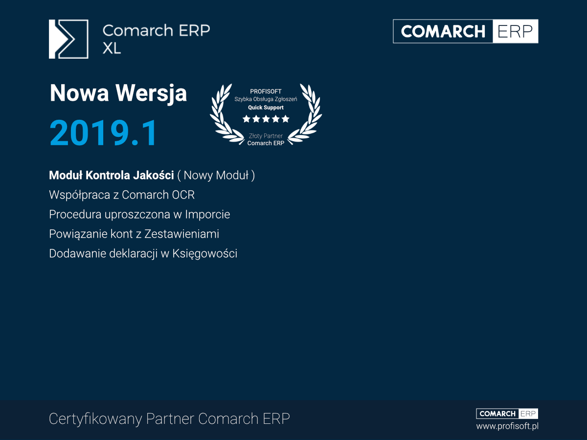 Nowa wersja Comarch ERP XL 2019.1 - Pobierz Aktualizacje