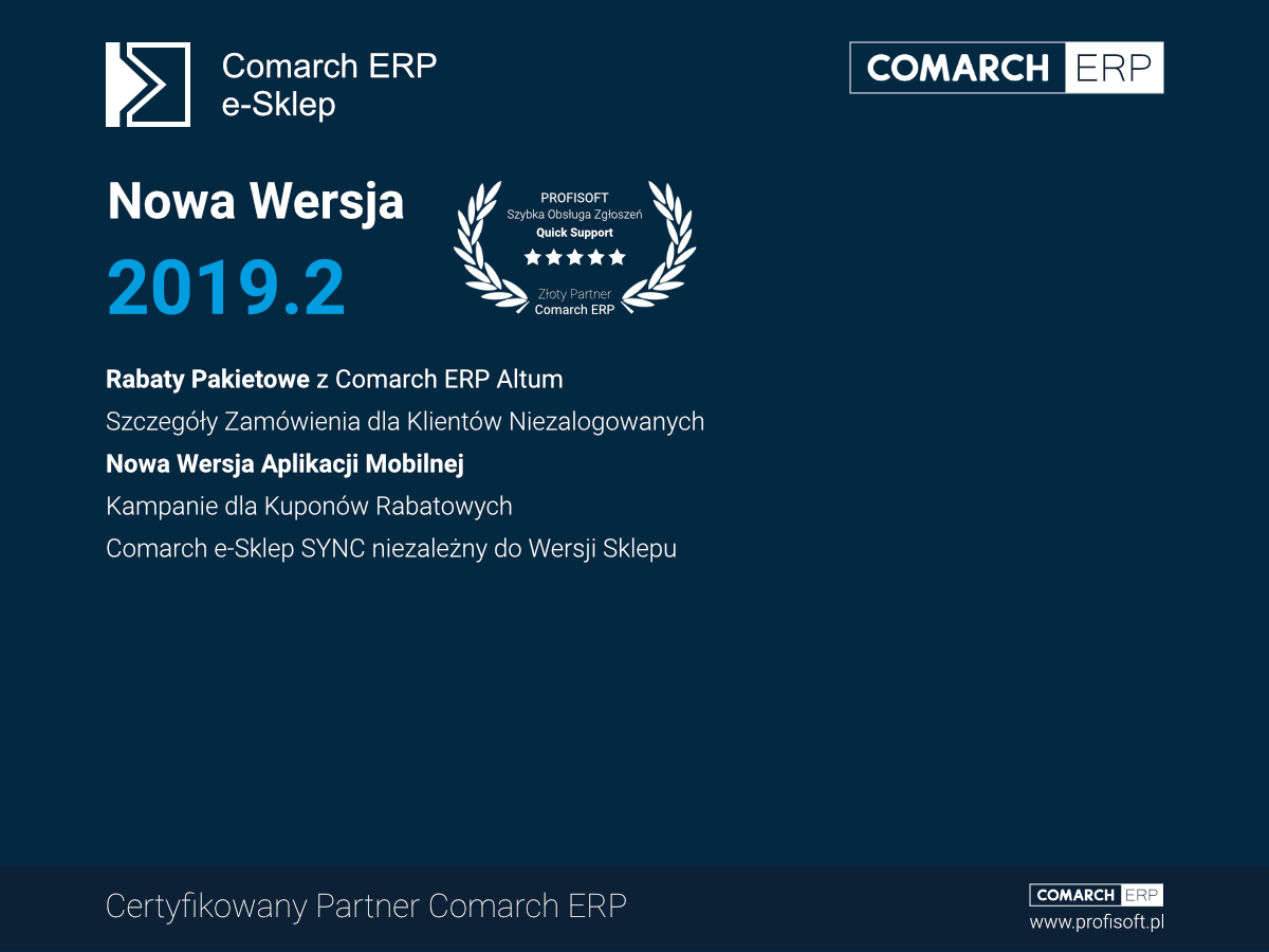 Nowa wersja Comarch e-Commerce Comarch e-Sklep 2019.2