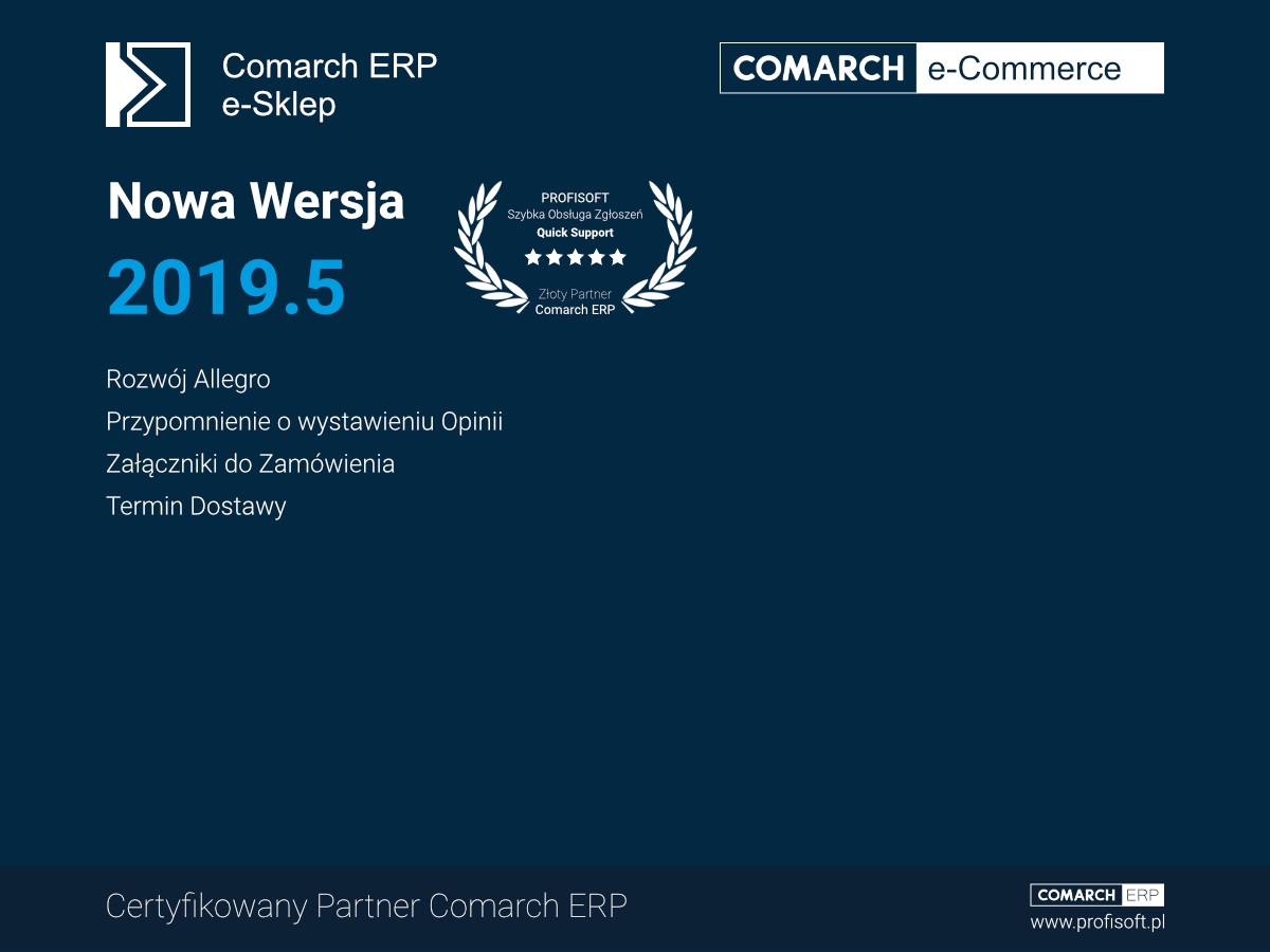 Nowa wersja Comarch e-Commerce Comarch e-Sklep 2019.5