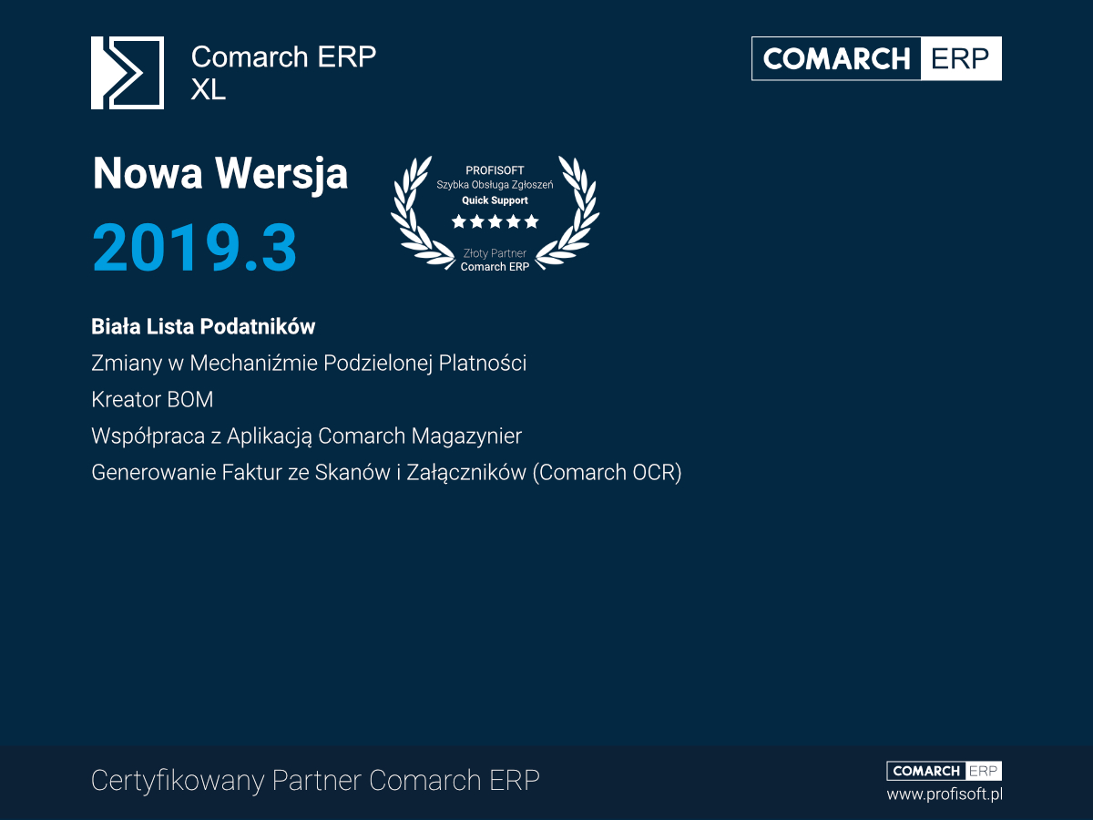 Nowa wersja Comarch ERP XL 2019.3 - Pobierz Aktualizacje