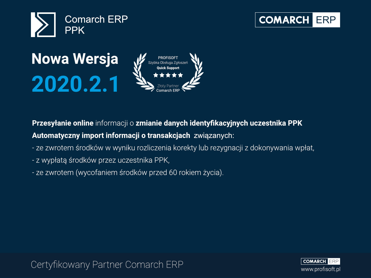 Comarch Pracownicze Plany Kapitałowe Aktualizacja