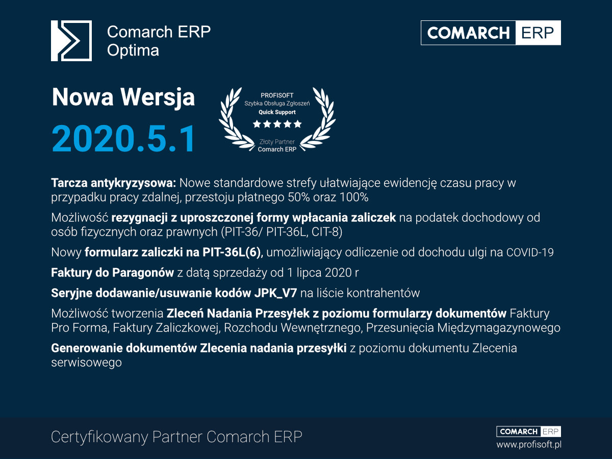 Zapytaj eksperta o zmiany w Comarch ERP Optima 2020.5.1