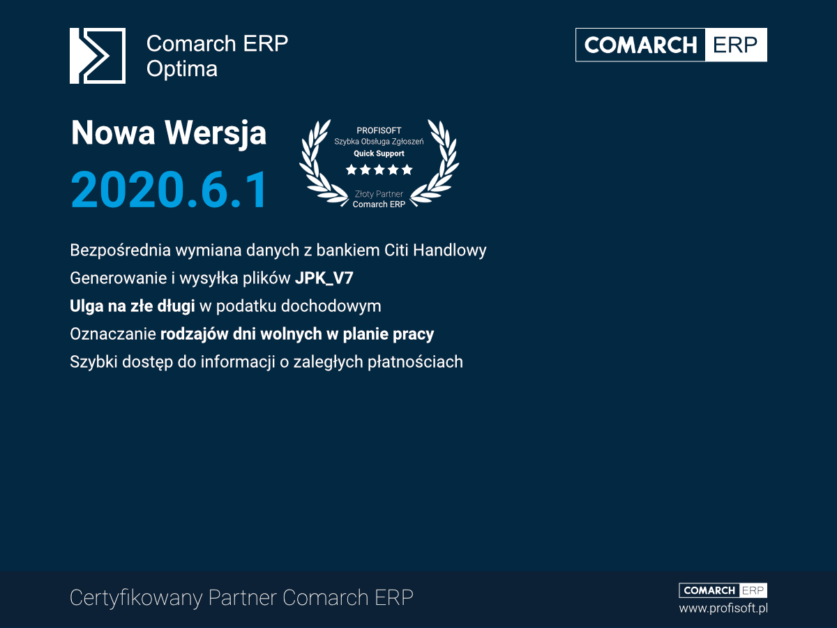 Zapytaj eksperta o zmiany w Comarch ERP Optima 2020.6.1