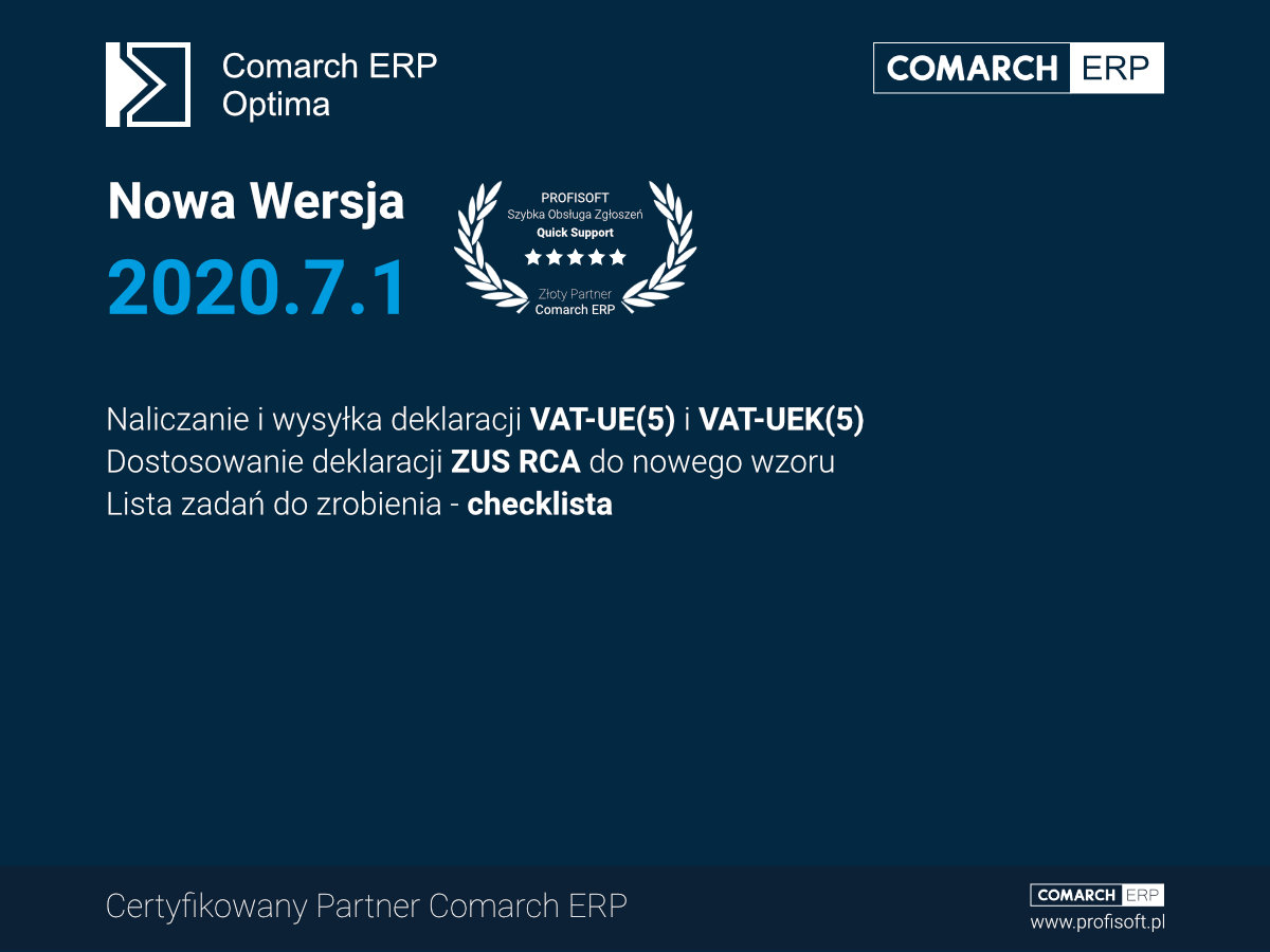 Zapytaj eksperta o zmiany w Comarch ERP Optima 2020.7.1
